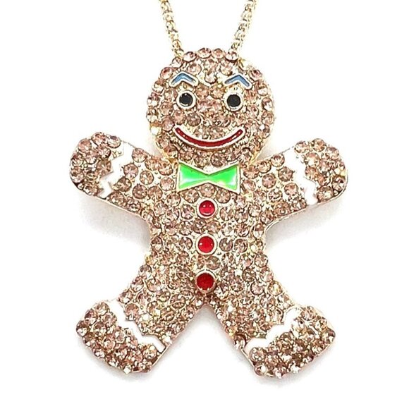GINGERBREAD Man Pendant Necklace - Picture 1 of 1